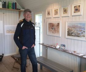 Artist Peter Nilsson in his studio, Öland